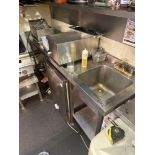 Stainless steel commercial utensil sink left hand drainer 220 x 60 x 90cm ( Location: Bar Kitchen)