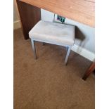 Metal framed upholstered seat pad stool 48 x 36 x 41cm ( Location : 303)