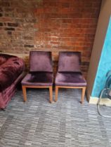 A pair of Potocco Italy upholstered side chairs 3 x 46 x 82cm ( Location: Foyer )