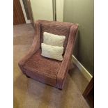 An upholstered relaxer chair 78 x 54 x 86cm ( Location : 123)