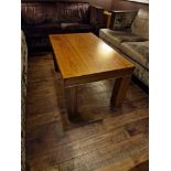 Wooden coffee table with stainless stele trim 100 x 60 x 50cm ( Location: Browns)
