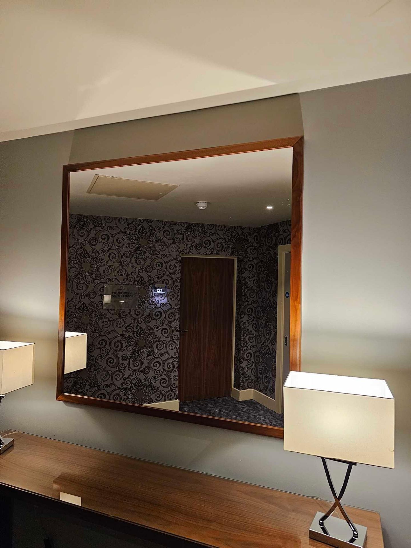 Wooden Framed Accent Mirror 220 x 117cm ( Location: mens locker room )