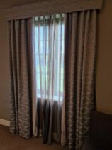 A pair of drapes with pelmet fully lined thermal black out pinch pleat top spans 160 x 240cm (