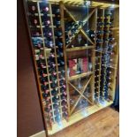 2 x glazed wine display cases mounted in wooden frame glazed tempered glass doors ambient unit holds
