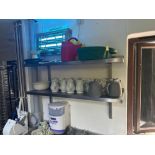 2 x stainless steel wall shelves 110 x 30cm ( Location: Upstairs Kitchen)