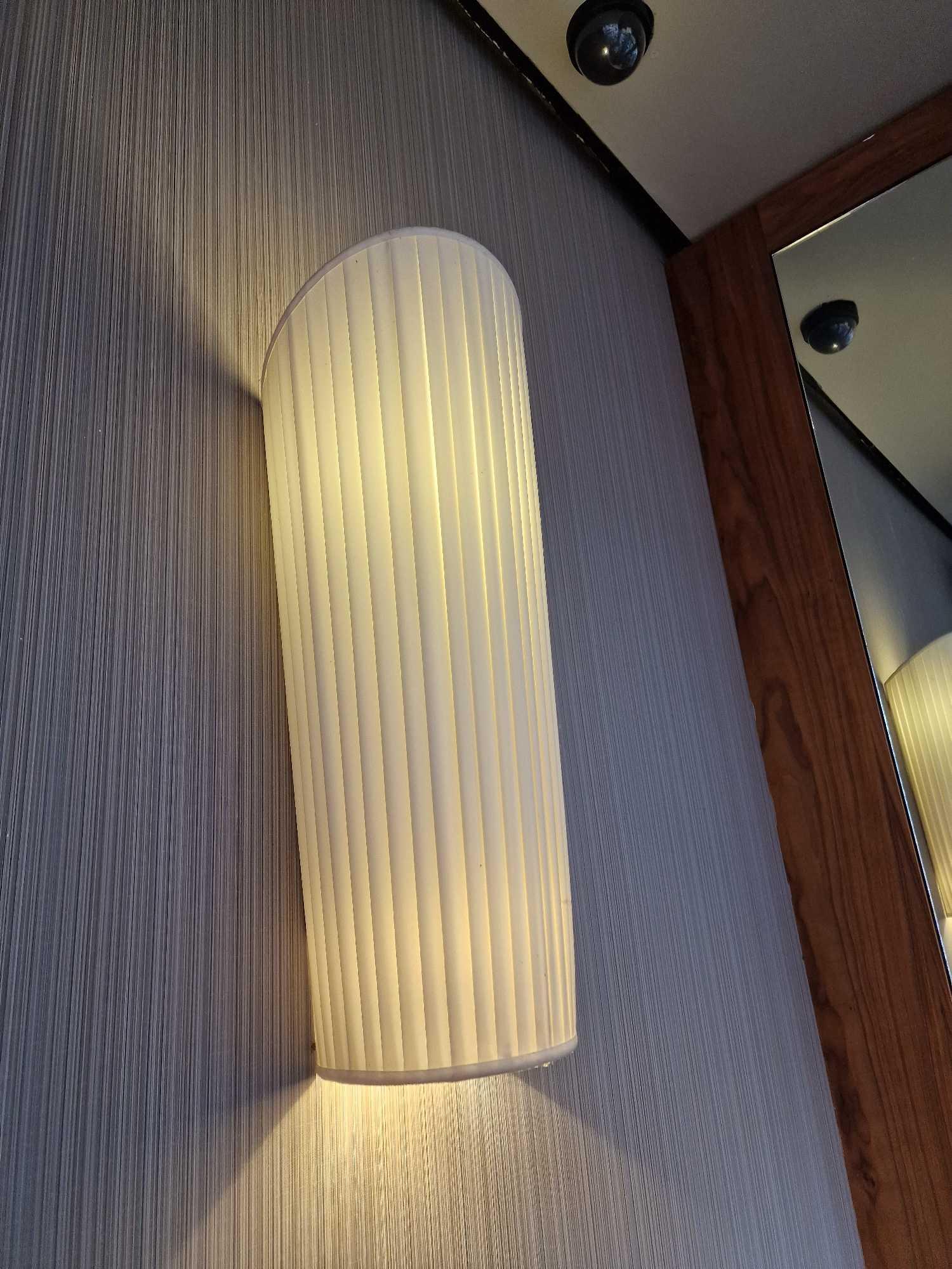 A pair of pleated shade wall wash up and down light sconces 60cm tall ( Location: Browns) - Image 2 of 2