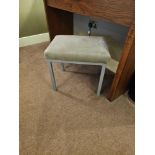 Metal framed upholstered seat pad stool 48 x 36 x 41cm ( Location : 212)