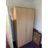Beech two door storage cupboard 102 x 56 x 200cm ( Location: ladies locker room )