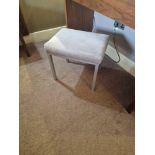 Metal framed upholstered seat pad stool 48 x 36 x 41cm ( Location : 230)