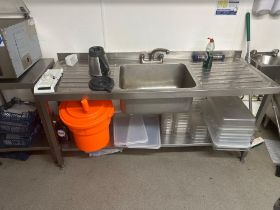 Stainless Steel commercial utensil sink with left and right hand drainer 180 x 66 x 80cm ( Location: