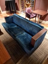 Grassoler Sofas Spain Velveteen sofa in Teal 190 x 80 x 74cm ( Location: Browns)