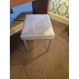 Metal framed upholstered seat pad stool 48 x 36 x 41cm ( Location : 232)