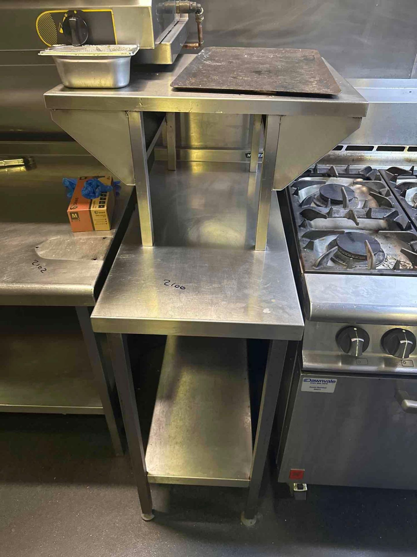 Stainless steel preparation table with undershelf and over shelf ( Location: Upstairs Kitchen) - Image 2 of 3
