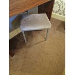 Metal framed upholstered seat pad stool 48 x 36 x 41cm ( Location : 228)