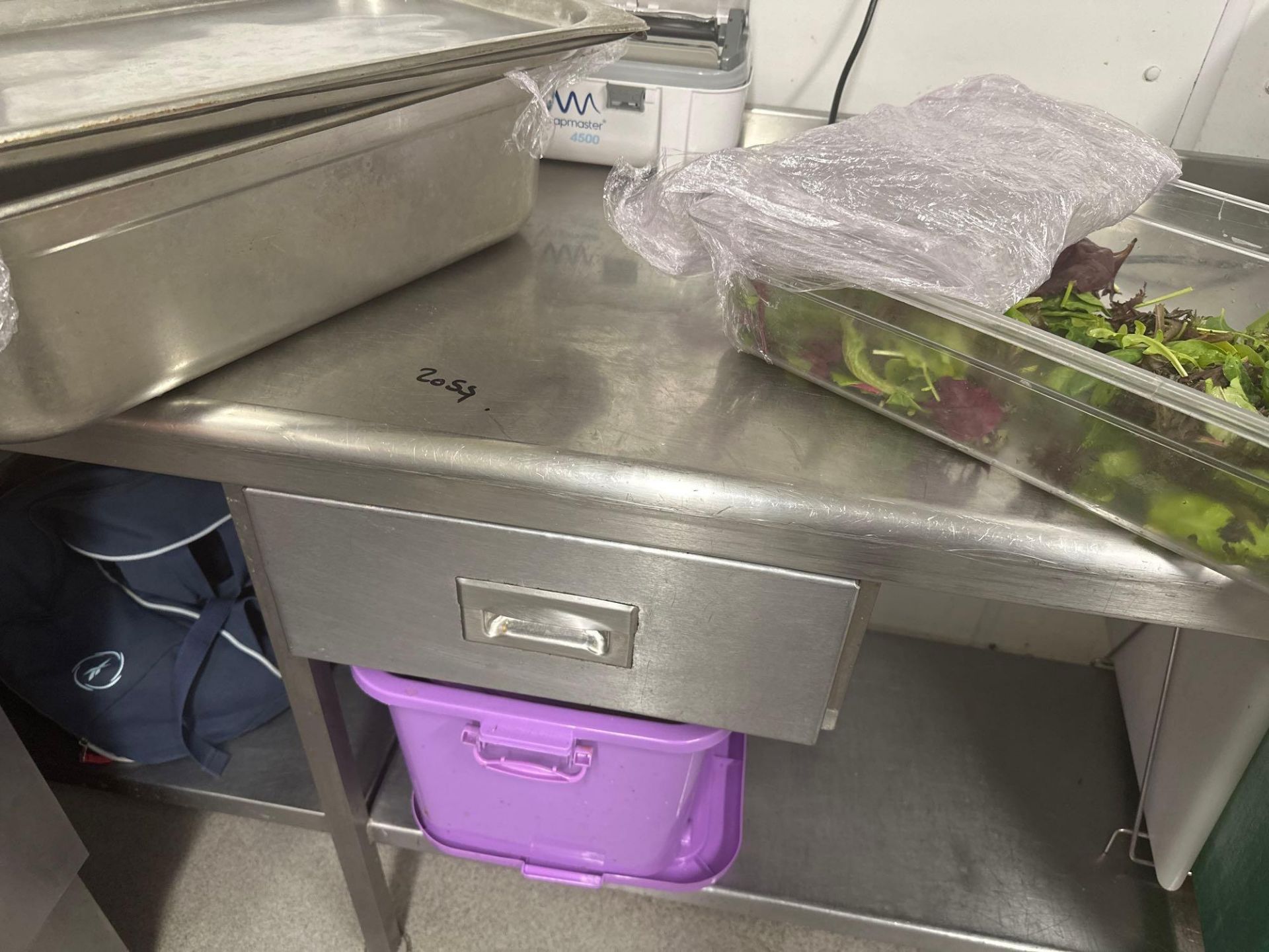 Stainless Steel Preparation Table With Under Shelf upstand and drawer ( Location: Main Kitchen ) - Image 2 of 4