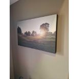 2 x Wall art Landscapes The Mere 105 x 50 and 85 x 51cm ( Location : 114)