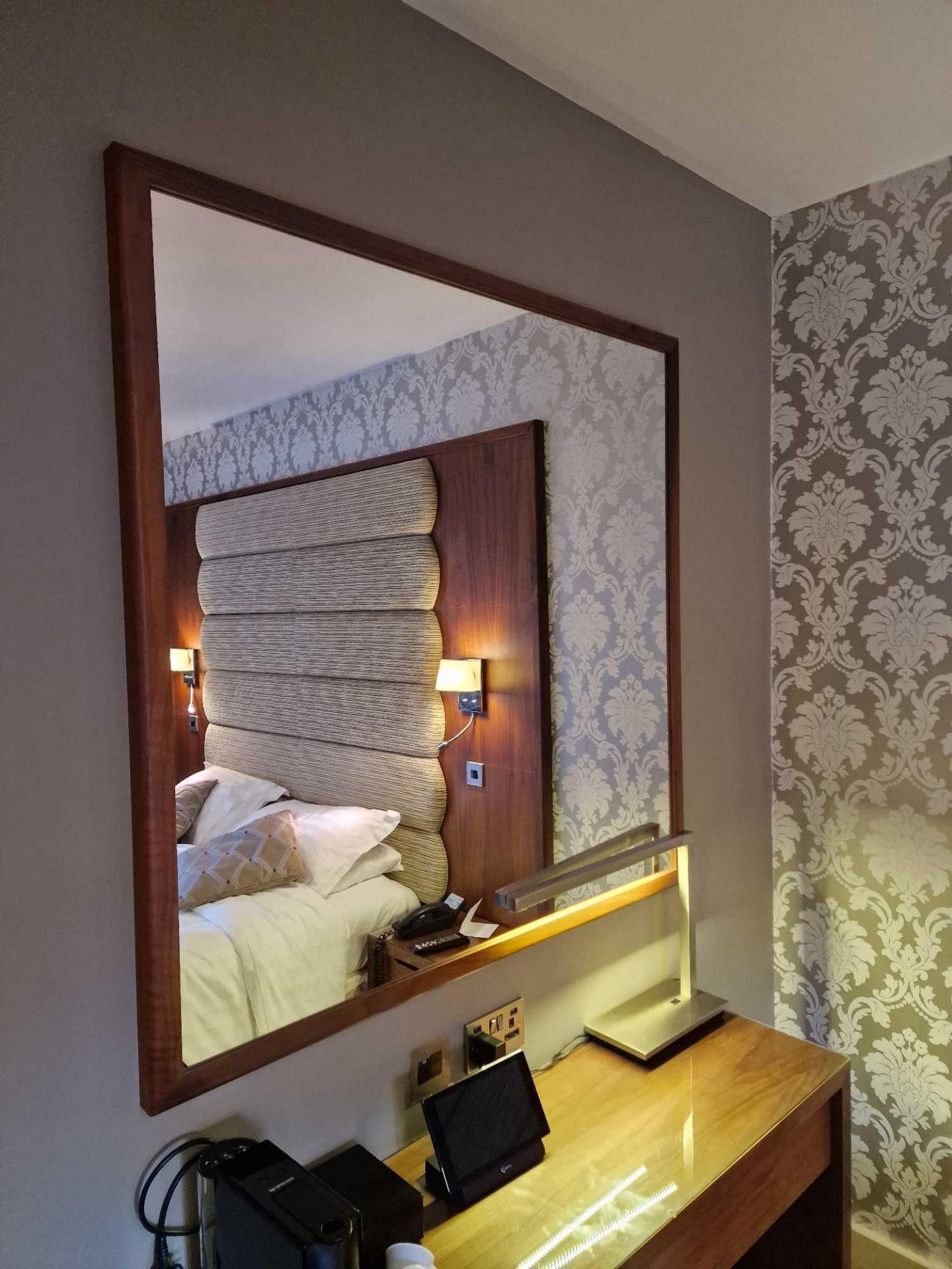 Wooden framed accent mirror 120 x 120cm ( Location : 232)