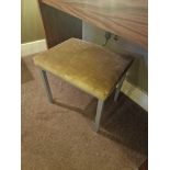 Metal framed upholstered seat pad stool 48 x 36 x 41cm ( Location : 123)