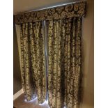 A pair of drapes with pelmet fully lined thermal black out pinch pleat top spans 150 x 255cm (