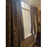A pair of drapes with pelmet fully lined thermal black out pinch pleat top spans 250 x 260cm (