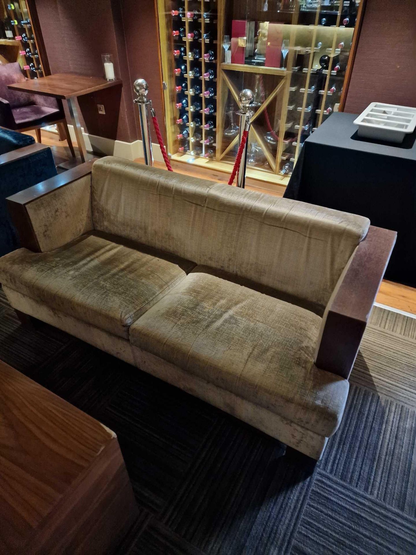 Grassoler Sofas Spain Velveteen sofa in gold 170 x 80 x 74cm ( Location: Browns) - Image 4 of 4
