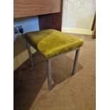 Metal framed upholstered seat pad stool 48 x 36 x 41cm ( Location : 119)