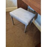 Metal framed upholstered seat pad stool 48 x 36 x 41cm ( Location : 304)