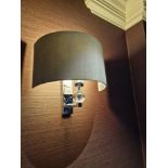 7 x Chrome and glass sphere wall sconces with shades 30cm tall ( Location: Browns)