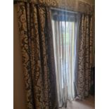 A pair of drapes with pelmet fully lined thermal black out pinch pleat top spans 155 x 215cm (