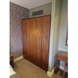 A four door cherrywood oak finish wardrobe 160 x 55 x 210cm ( Location : 114)