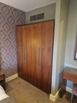 A four door cherrywood oak finish wardrobe 160 x 55 x 210cm ( Location : 114)