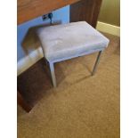 Metal framed upholstered seat pad stool 48 x 36 x 41cm ( Location : 206)