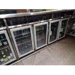 Unifrigo RO2400 refrigerated back bar cooler 4 hinged doors capacity 1008 x 33cl cans Depth 540 mm