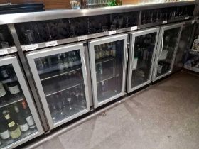 Unifrigo RO2400 refrigerated back bar cooler 4 hinged doors capacity 1008 x 33cl cans Depth 540 mm