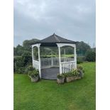 Pressure Treated and painted Octagonal Gazebo with Louvered Cupola roof treated and painted complete