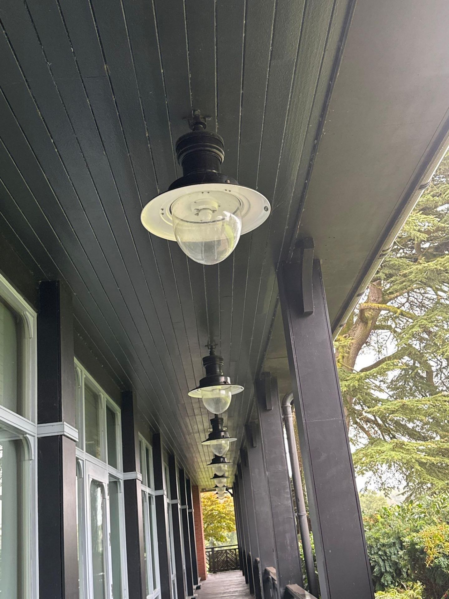 2 x William Sugg & Co Tunbridge decorative luminaire pendant IP65 rated 680mm ( Location: Garden)