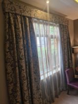 A pair of drapes with pelmet fully lined thermal black out pinch pleat top spans 220 x 240cm (