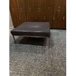 Polished metal framed bench seat 110 x 110cm ( Location: mens locker room )