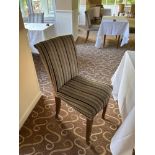 Leatherette And Striped Velour Fabric High Back Chair (Hermitage Room )