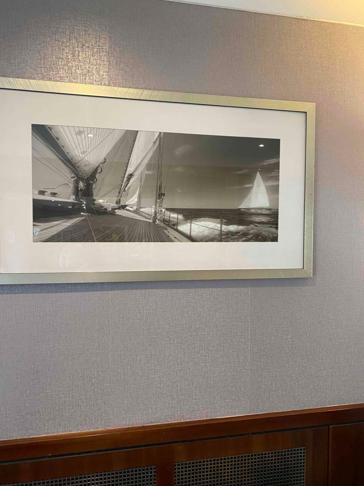 Silver Framed , Print In Frame Of Racing Yacht 685 x 1192 (The Lounge ) - Image 2 of 2