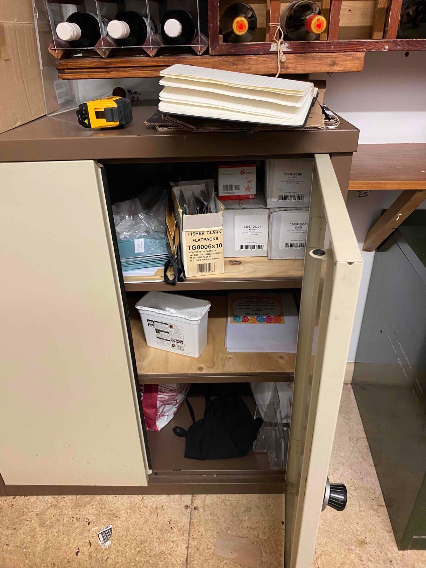 two door office storage / stationary cupboard as found.