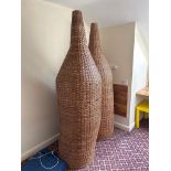 2 large wicker lamps approximately 6ft 6" wide