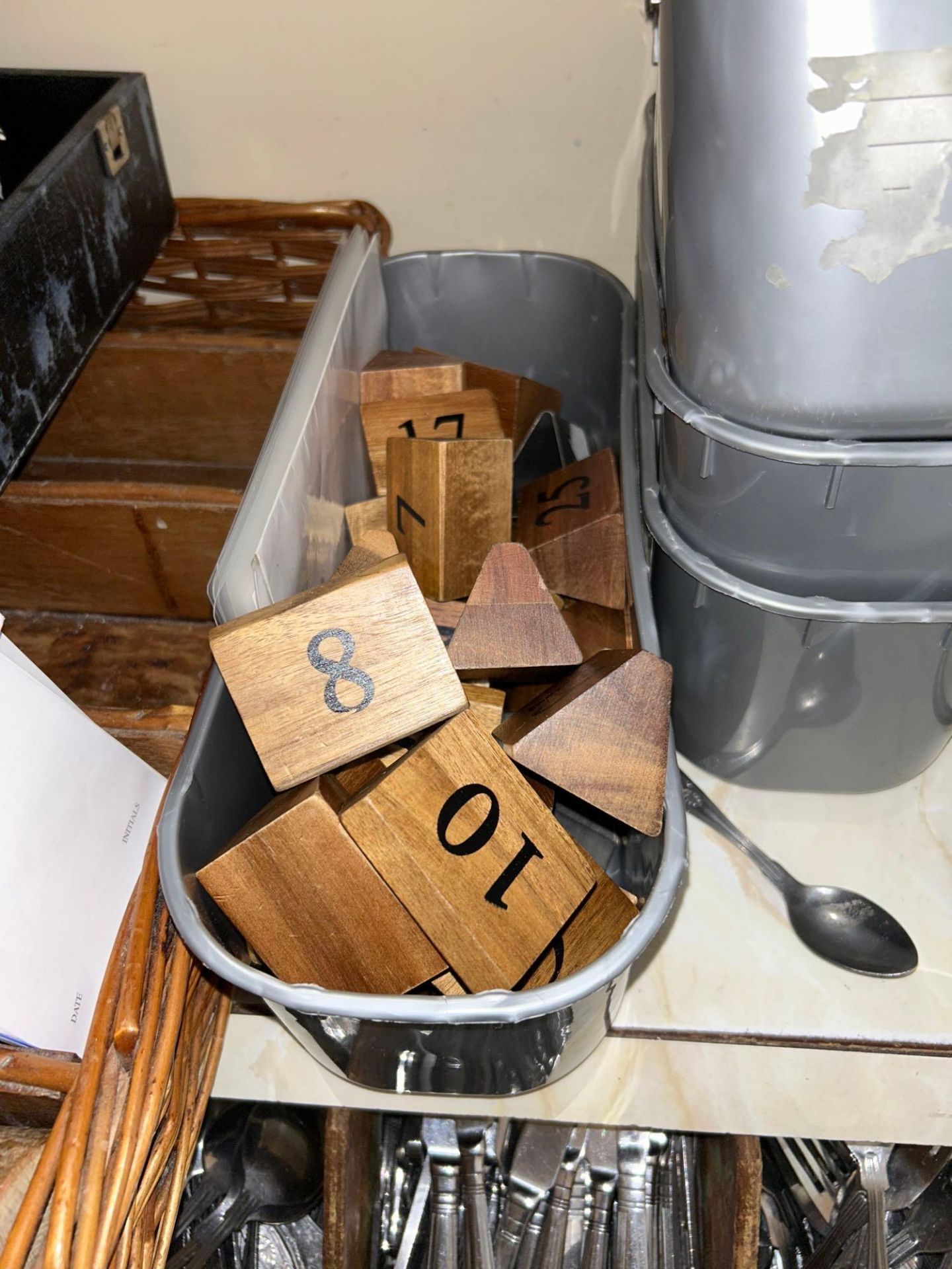 Quantity Of Table Number Wooden Blocks.