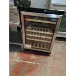 Polar CM359 138 Ltr Undercounter Single Door Single Zone Black Wine Cooler With Stainless Steel Door