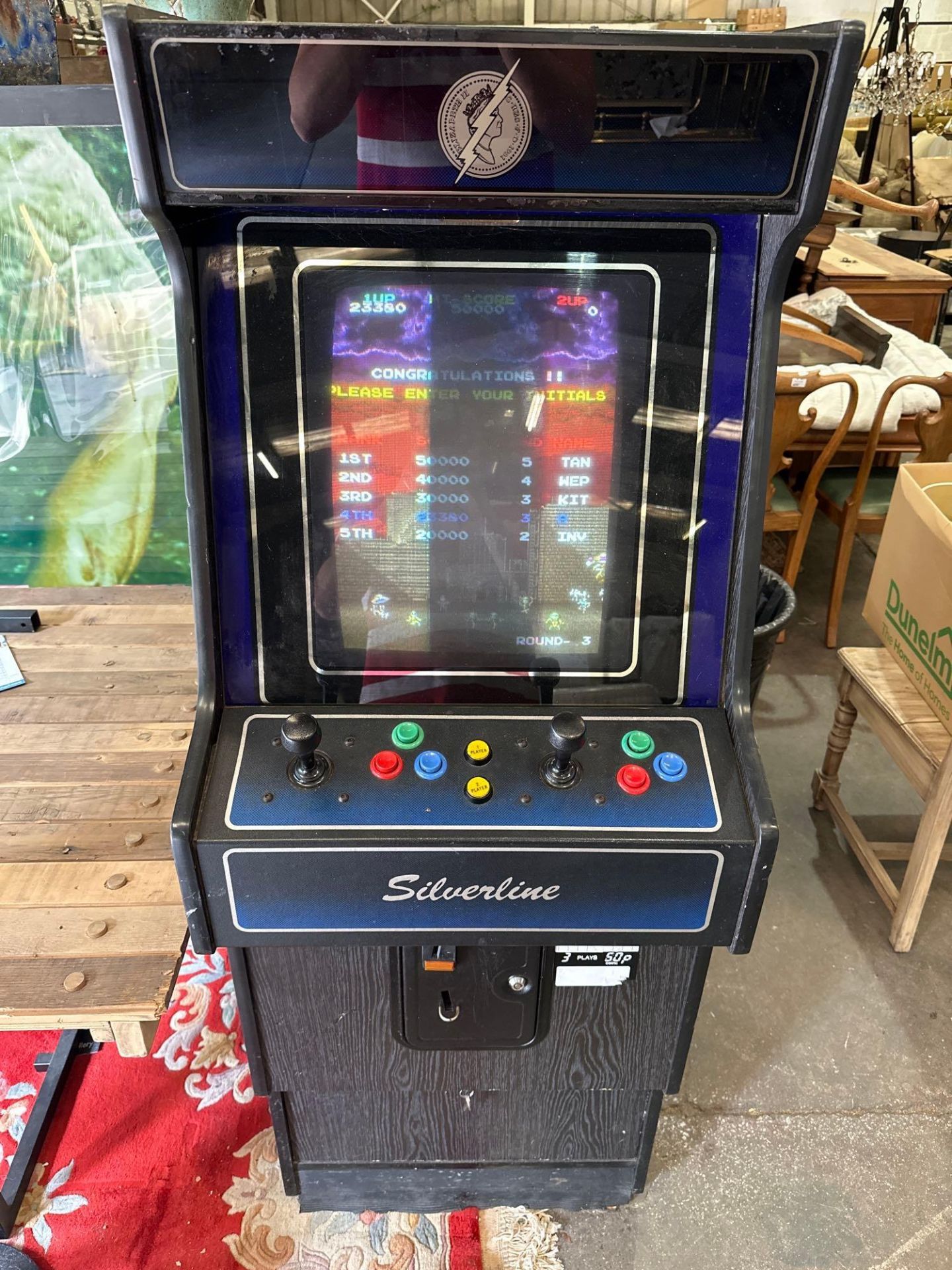 Silverline Galaxy Invaders Arcade Gaming Machine Coin operated, operational with coin slot 50p and - Image 7 of 8