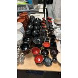 A large selection of loose tableware including cups saucers, bowls, plates, show plates, dishes,