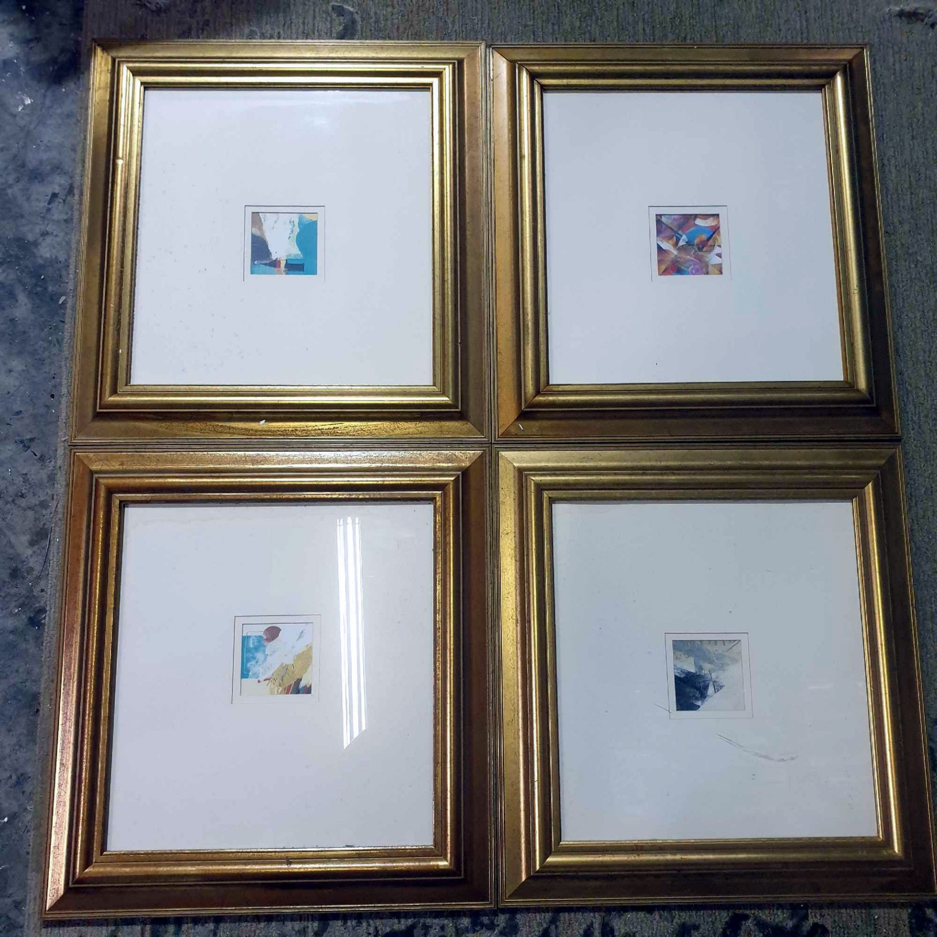 4 x Contemporary Framed And Glazed Prints 58 x 62cm