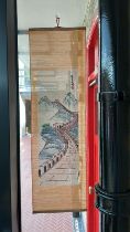 Vintage Bamboo Scroll The Great Wall Of China, A Magnificent Man-Made Wonder Spanning Nearly 4000