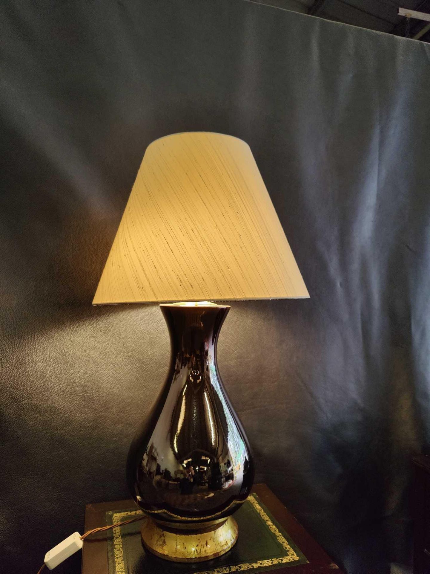 2 x Heathfield And Co Louisa Glazed Ceramic Table Lamp With Textured Shade 77cm - Image 5 of 8