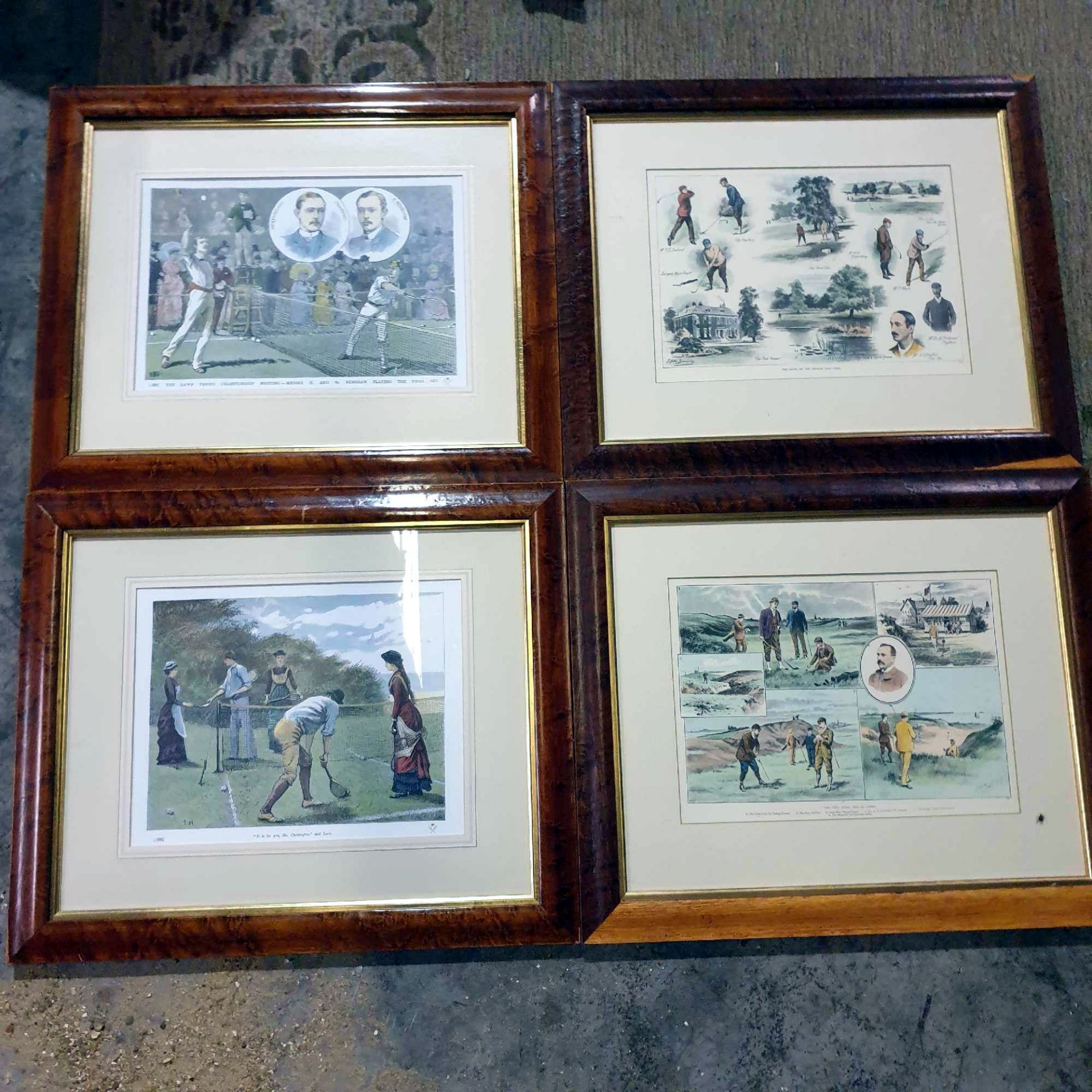 4 x Sporting Themed Framed And Glazed Prints 49 x 58cm